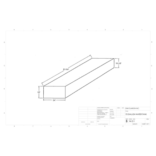 72 Gallon Custom Roto-Mold Marine Water Tank (MPN: MW-211)