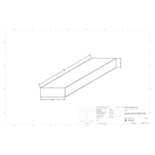 52 Gallon Custom Roto-Mold Marine Water Tank (MPN: MW-212)