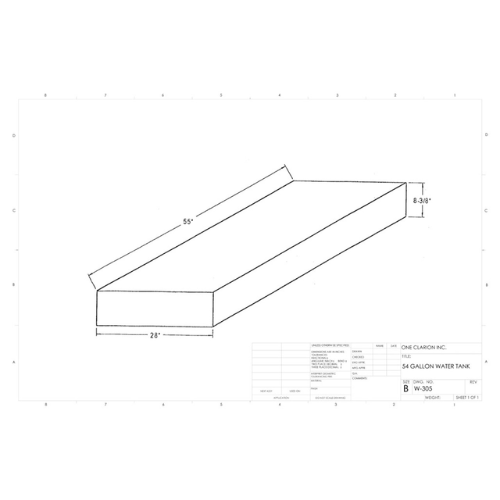 54 Gallon Custom Roto-Mold Marine Water Tank (MPN: MW-305)