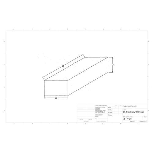 98 Gallon Custom Roto-Mold Marine Water Tank (MPN: MW-214)