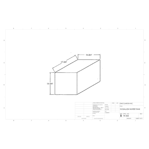 15 Gallon Custom Roto-Mold RV Water Tank (MPN: W-355)