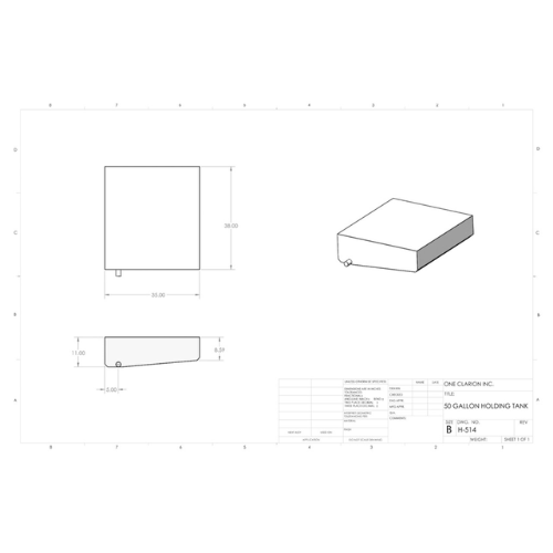 50 Gallon Custom Roto-Mold RV Holding Tank (MPN: H-514)