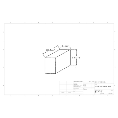 18 Gallon Custom Roto-Mold RV Water Tank (MPN: W-410)