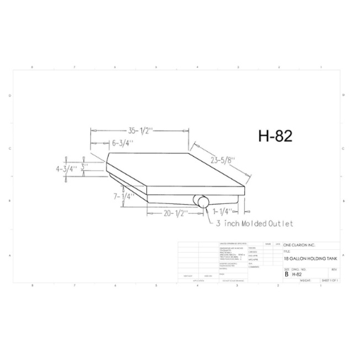 18 Gallon Custom Roto-Mold RV Holding Tank (MPN: H-82 (OR))