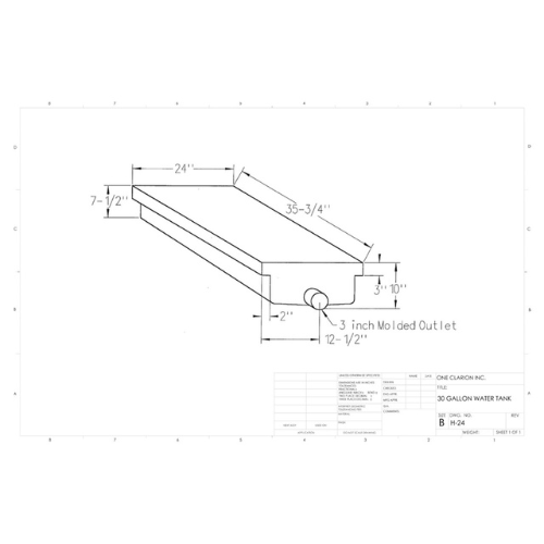 30 Gallon Custom Roto-Mold RV Holding Tank (MPN: H-24)