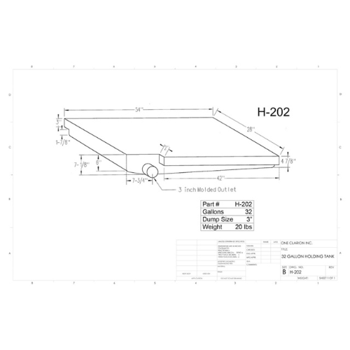 32 Gallon Custom Roto-Mold RV Holding Tank (MPN: H-202)