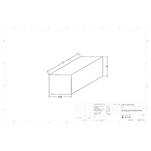 95 Gallon Custom Roto-Mold Marine Water Tank (MPN: MW-218)