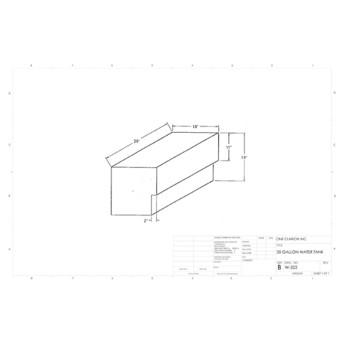 35 Gallon Custom Roto-Mold Marine Water Tank (MPN: MW-322)