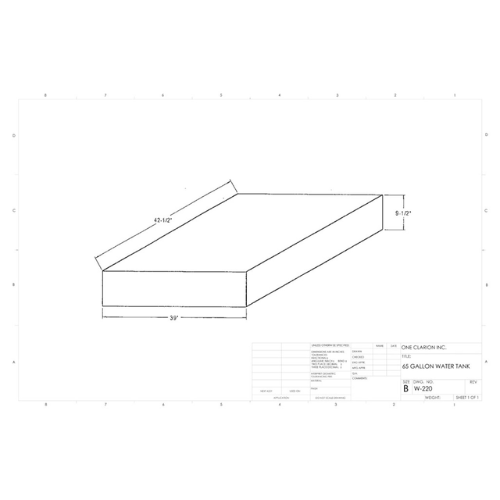 65 Gallon Custom Roto-Mold Marine Water Tank (MPN: MW-220)