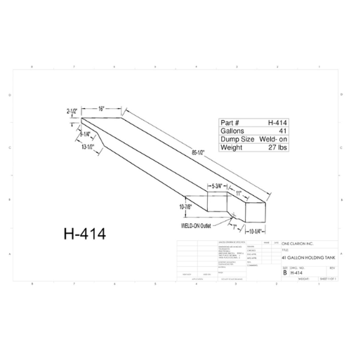 41 Gallon Custom Roto-Mold RV Holding Tank (MPN: H-414 [OR])