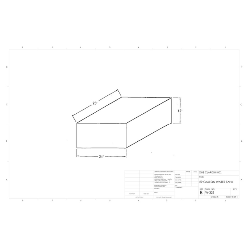 29 Gallon Custom Roto-Mold Marine Water Tank (MPN: MW-323)