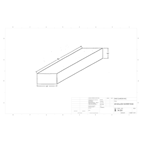 40 Gallon Custom Roto-Mold Marine Water Tank (MPN: MW-231)