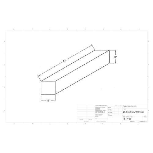 29 Gallon Custom Roto-Mold RV Water Tank (MPN: W-55)
