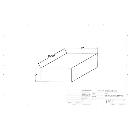 21 Gallon Custom Roto-Mold RV Water Tank (MPN: W-371)