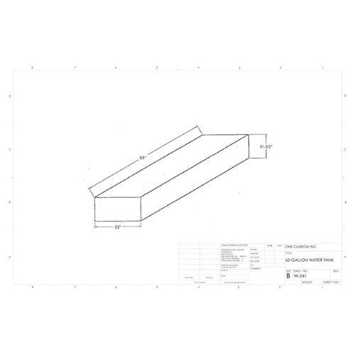 65 Gallon Custom Roto-Mold Marine Water Tank (MPN: MW-241)