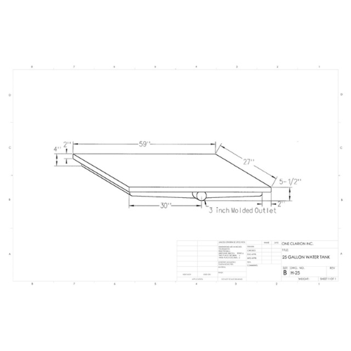 25 Gallon Custom Roto-Mold RV Holding Tank (MPN: H-25)