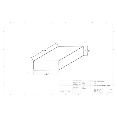 30 Gallon Custom Roto-Mold Marine Water Tank (MPN: MW-244)