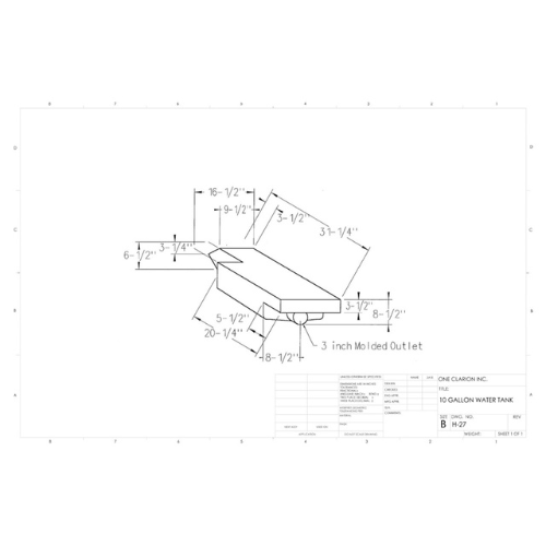 10 Gallon Custom Roto-Mold RV Holding Tank (MPN: H-27)