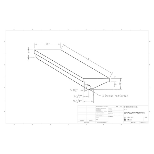 25 Gallon Custom Roto-Mold RV Holding Tank (MPN: H-55)