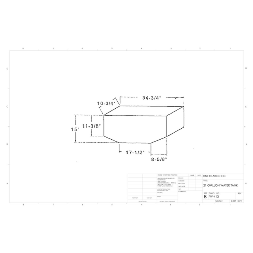 21 Gallon Custom Roto-Mold RV Water Tank (MPN: W-413)