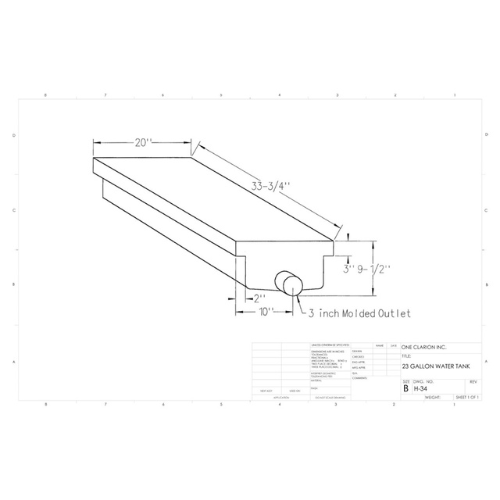 23 Gallon Custom Roto-Mold RV Holding Tank (MPN: H-34)