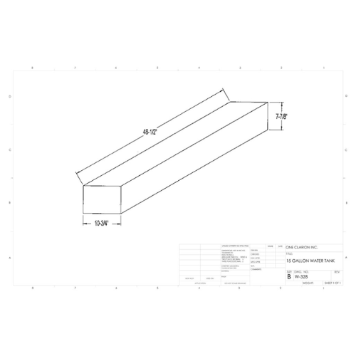 15 Gallon Custom Roto-Mold Marine Water Tank (MPN: MW-328)