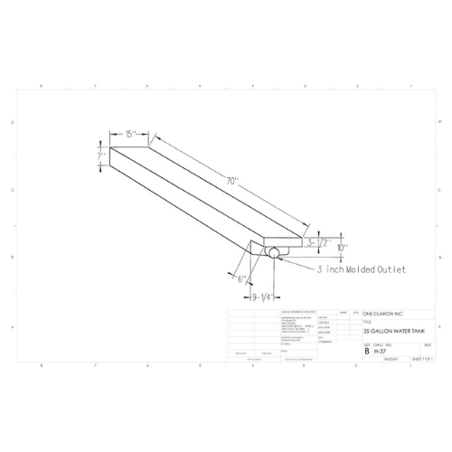 35 Gallon Custom Roto-Mold RV Holding Tank (MPN: H-37)
