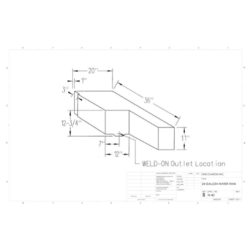 24 Gallon Custom Roto-Mold RV Holding Tank (MPN: H-40)