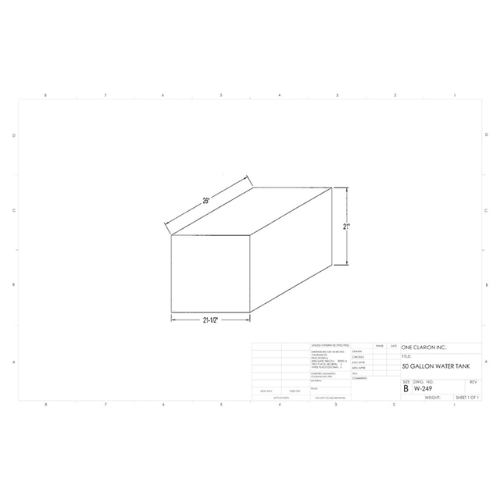50 Gallon Custom Roto-Mold Marine Water Tank (MPN: MW-249)